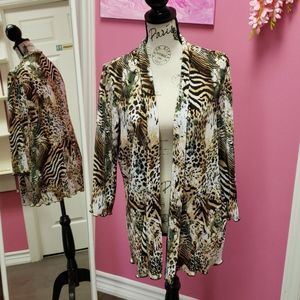 NWOT💕💕 Carrol Reed Ribbed Animal Print Blouse Top